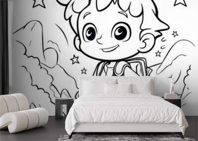 coloring book illustration Wall mural