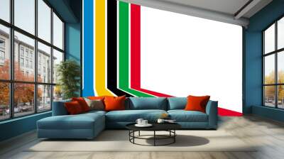 abstract geometric background, five olympic colors parallel lines Wall mural