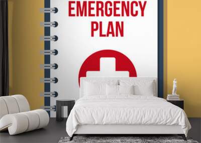 emergency plan documents in paper binder, vector flat illustration Wall mural