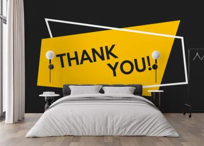 thank you banner, social media post template, dark background Wall mural