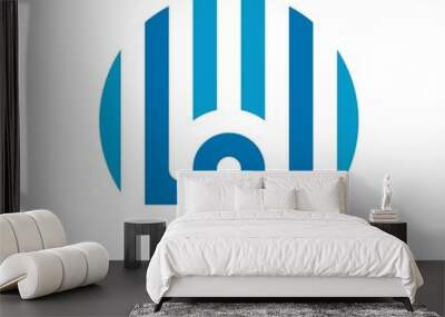 logo arch rosy blue element design vector abstract Wall mural