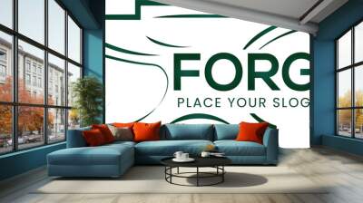 Forged mechanical engineering logo design Wall mural