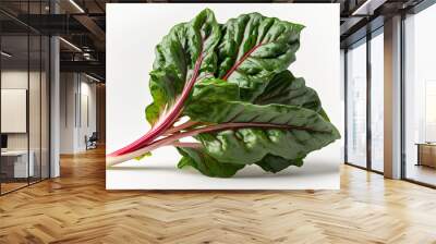 Fresh chard leaves isolated on white background. created with generative AI Wall mural