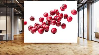 Isolated red berry on a white background, a fresh and healthy image of juicy fruits, perfect for a vegetarian and natural diet Wall mural