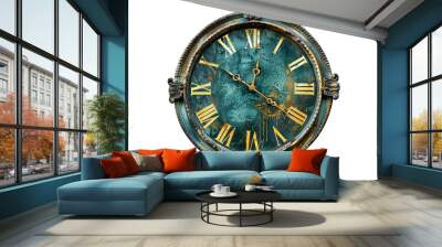 old clock isolated Wall mural