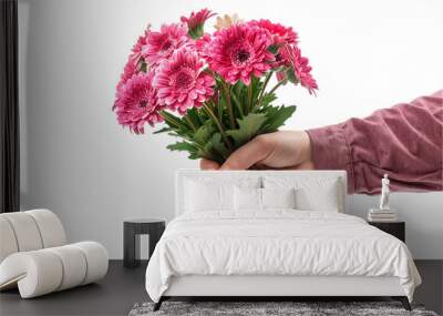 person holding a bouquet flowers Wall mural