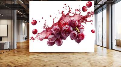 red splash grapes on a transparent background Wall mural