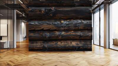 Weathered wooden plank backdrop with rustic, textured surface Wall mural