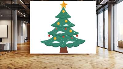 a christmas tree with a star on it Wall mural