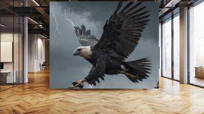 a large eagle that is flying in the sky Wall mural