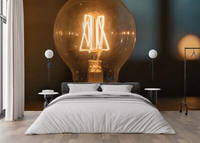 a light bulb that is sitting on a table Wall mural