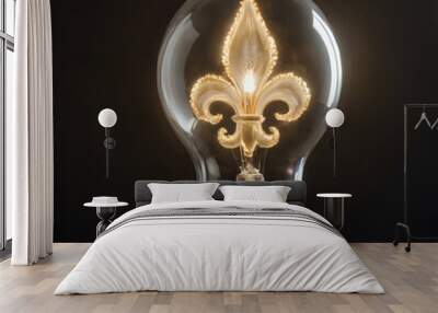 a light bulb with a light bulb shaped like a fleur Wall mural