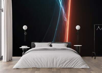 a two lines of light that are glowing in the dark Wall mural