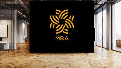 MBA  logo design template vector. MBA Business abstract connection vector logo. MBA icon circle logotype.
 Wall mural