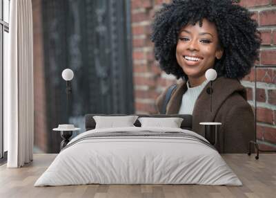 Beautiful black woman laughing Wall mural