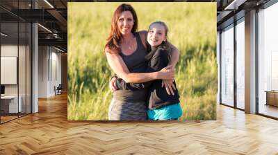 Mother and Daughter outside Wall mural