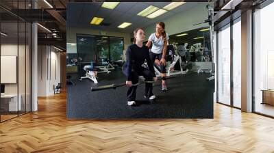 Women Working Out in Gym Wall mural