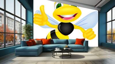 cute bee with thumb up Wall mural