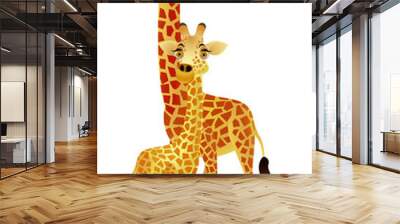 mother and baby giraffe Wall mural