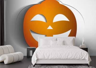 halloween pumpkin isolated on white - scary jack - vector illust Wall mural