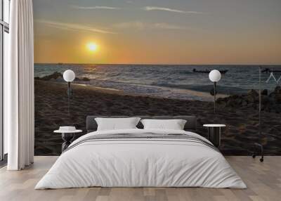 sunset on the beach Wall mural