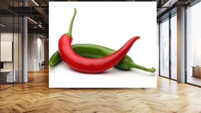 red Pepper and green pepper Wall mural