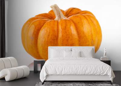 Single mini pumpkin isolated on white Wall mural