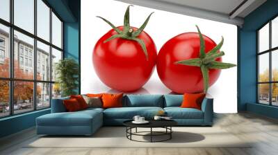 Two fresh tomatoes isolated on white background Wall mural