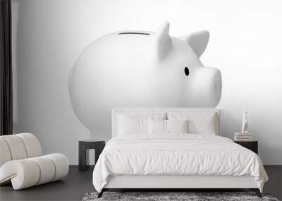 Piggy bank isolated on white background Wall mural