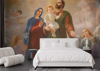 Italy - June 2000: Holy Family Wall mural