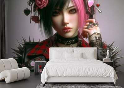 Various AI Female Models. Fashion, Steampunk, Emo,   Wall mural