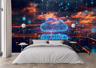 cloud space background Wall mural