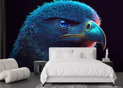 Eagle animal cyborg cinematic face,digital art,illustration,Design,vector,art Wall mural