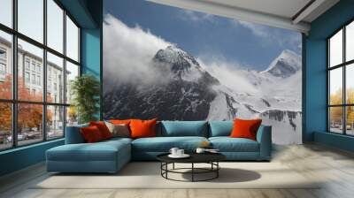 Overview of Austrian ski resort in the Alps Wall mural