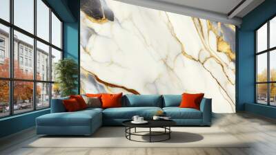 white, gold, and grey marble texture. Marble surface. Close-up. With space for design. Template. Backdrop.  Wall mural