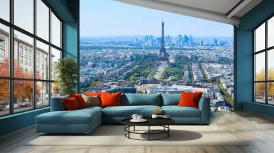 Eiffel Tower seen from Montparnasse Tower Observation Deck Wall mural