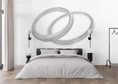 two rings isolated on white Wall mural