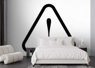 Attention icon, danger symbol vector. Triangle sign with exclamation mark. Wall mural