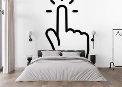 Hand click icon. Vector clicking pointer finger. Wall mural