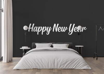 Happy new year calligraphic text for greeting card. Vector holiday design. Wall mural