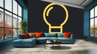 Idea icon, light bulb linear pictogram. Vector outline design. Symbol of creativity and innovation. Wall mural