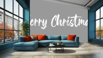 Merry christmas text sign. Calligraphy type, hand drawn style. Wall mural