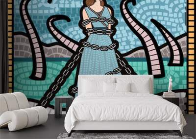 andromeda chained to a rock Wall mural