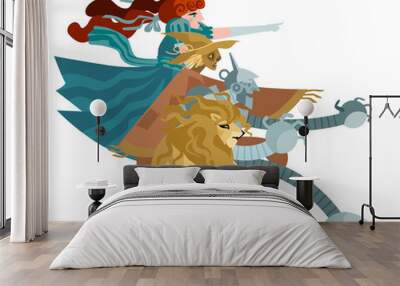 magical fantasy fairytale characters team Wall mural