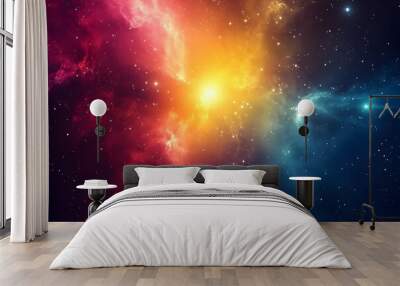 beautiful nebula with a lot of glowing stars in galaxy in the space Wall mural