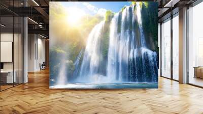 Beautiful waterfall in the nature Wall mural