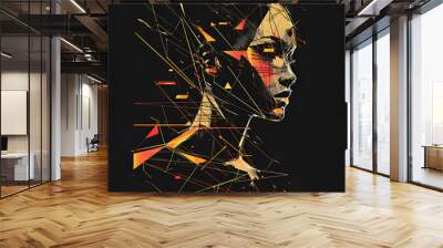 abstract illustration of the girl Wall mural