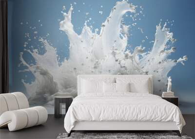 milk splash isolated on white background Wall mural