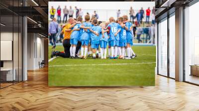 Football match for children. shout team, soccer game Wall mural