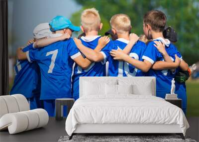 Football; soccer; handball; volleyball; match for children. shout team, football soccer game. team work Wall mural